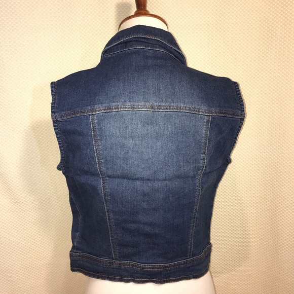 Dark Denim Vest Romeo Juliet Couture Small Embroid - Picture 6 of 10